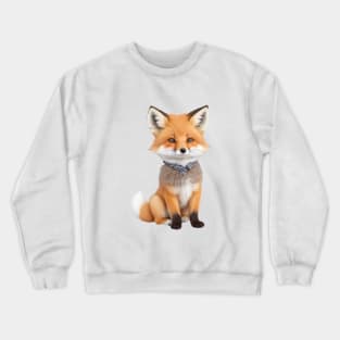 Nature, Cute Fox With Cute Small Shirt Crewneck Sweatshirt